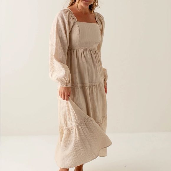 Polagram Beige Long Sleeve Dress - Picture 7 of 9